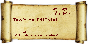 Takáts Dániel névjegykártya