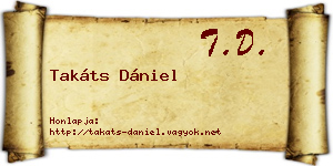Takáts Dániel névjegykártya